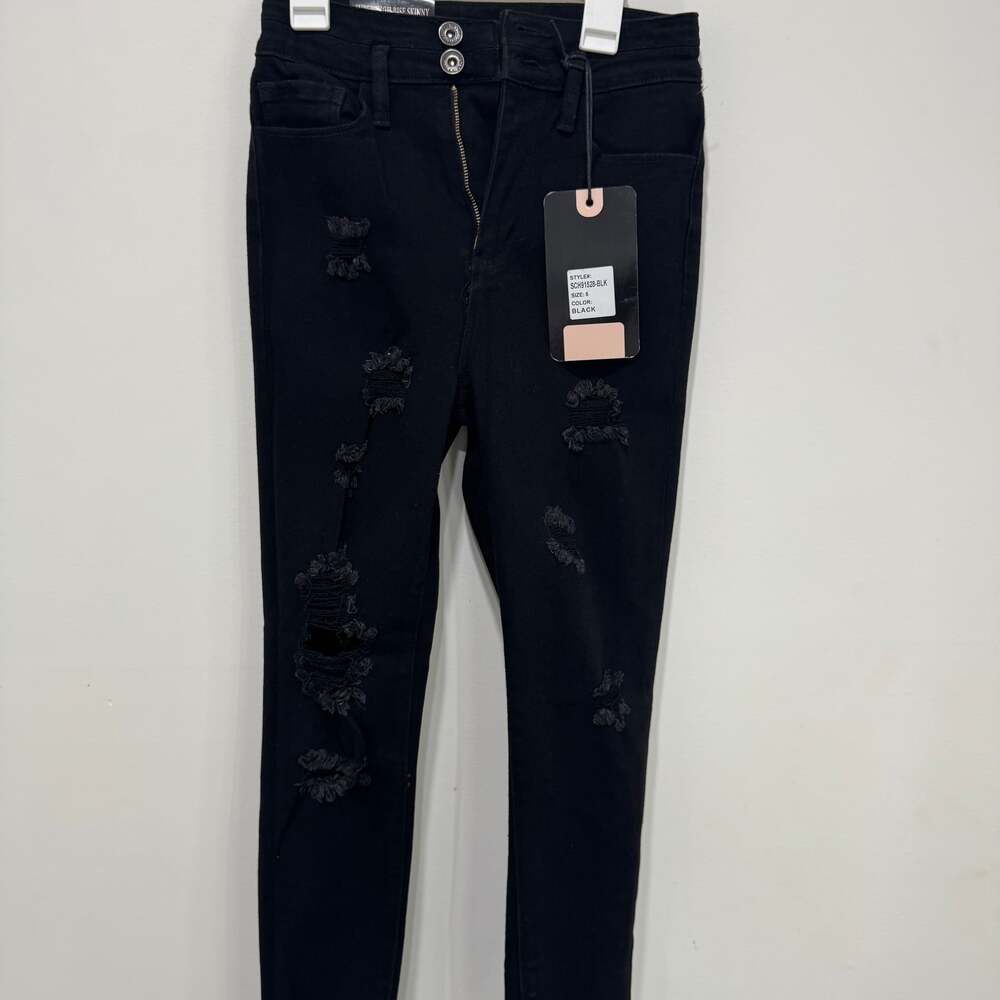 Supreme High Rise Skinny Black Ripped Jeans - Size 5 New With Tags